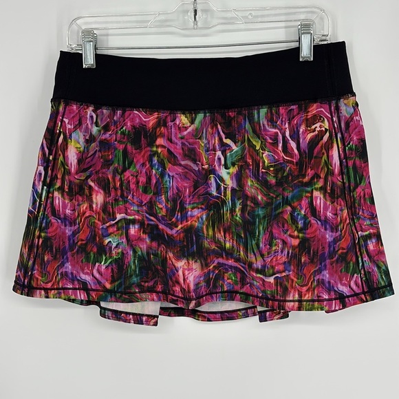 Lululemon Pace Rival Mid-Rise Skirt Women's Size 8 Tall Hyper Flow Pink Multi - Picture 1 of 10